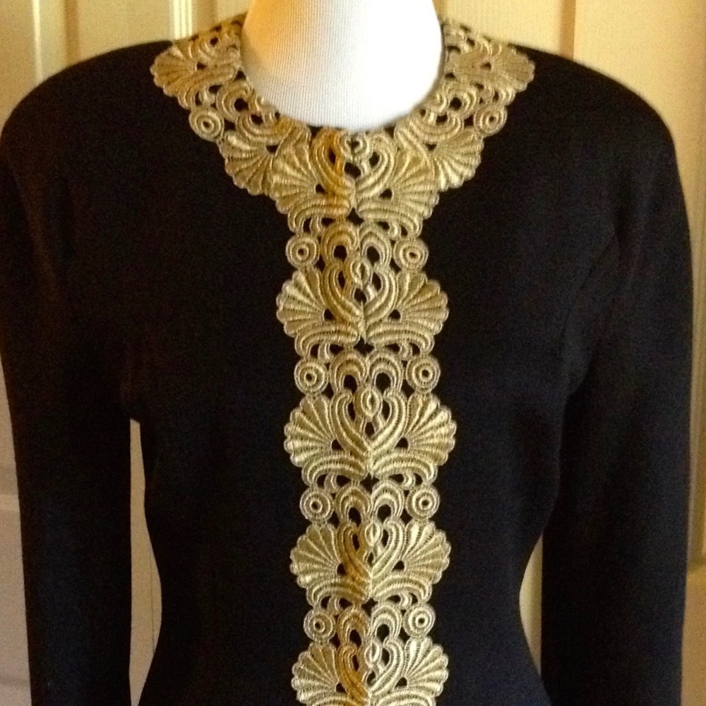 London Designer, Amanda Wakeley Cocktail Jacket with Gorgeous Gold Embroidery